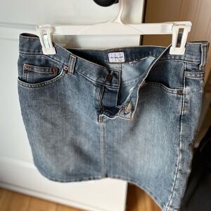 Calvin Klein Jeans Faded Blue Denim Mini Skirt